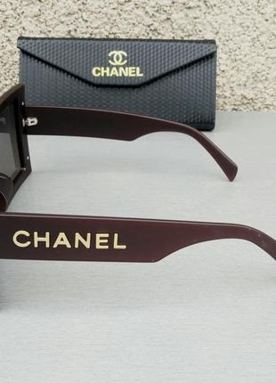Chanel очки женские солнцезащитные большие прямоугольные коричневые3 фото
