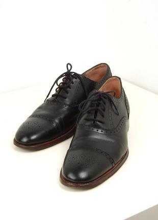 Grenson tom black brogue чёрные туфли броги монки дерби англия люкс2 фото