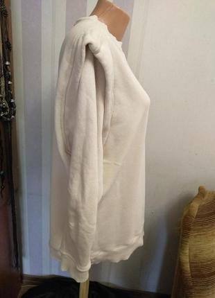 Удлиненный свитшот платья туничка свитер беж3 фото