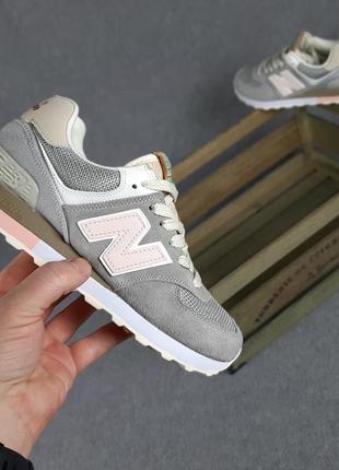 New balance 574 серые розовая н😍5 фото