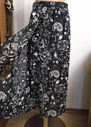 Дизайнерская винтажная юбка миди длинная винтаж  шифоновая юбка