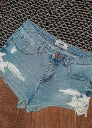Женские джинсовые шорты короткие с кружевом new look2 фото