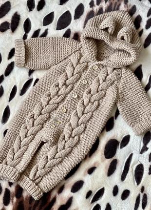 Дитячий комбінезон ручної роботи, розмір 0-4 місяці