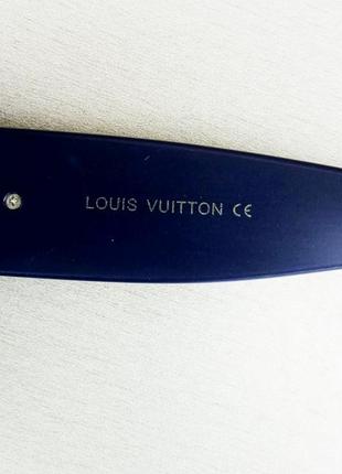 Louis vuitton очки женские солнцезащитные большие синие с золотым лого5 фото
