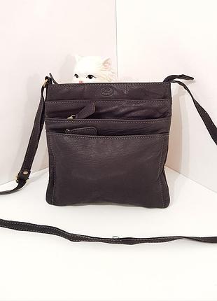 Зручна стильна шкіряна сумка месенджер crossbody