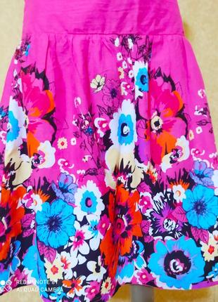Натуральная юбка в цветочный принт2 фото