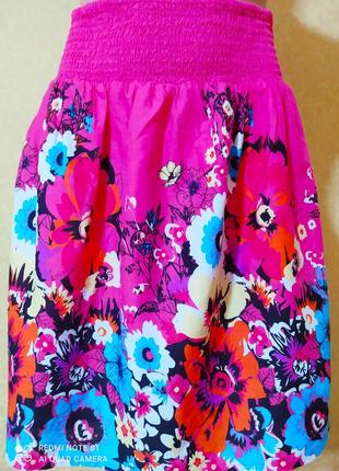 Натуральная юбка в цветочный принт4 фото