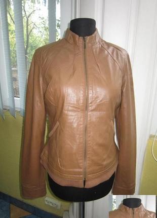 Фирменная  лёгкая женская кожаная куртка jienna de luca. италия.  лот 980