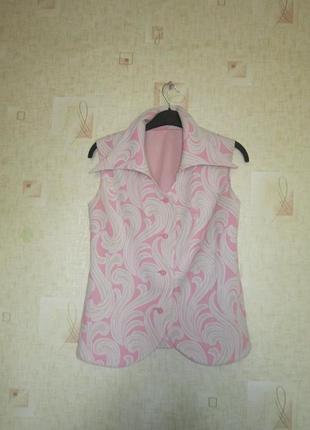 Рожева жилетка фактурний вінтажний жилет