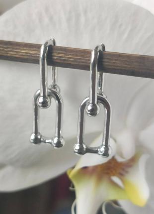 Серебряные серьги 925пробы,  минимализм