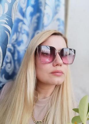 Эксклюзивные брендовые женские солнцезащитные розовые прозрачные очки тренд 20215 фото