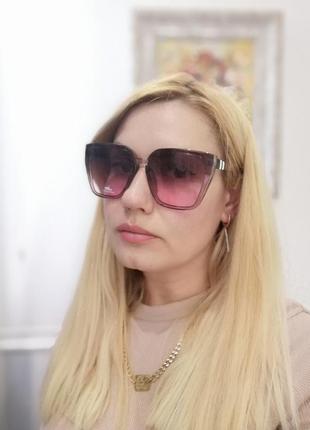 Эксклюзивные брендовые женские солнцезащитные розовые прозрачные очки тренд 20211 фото