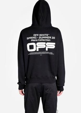 Базовый худи off white wavy ss20 logo over hoodie black