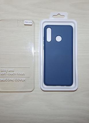 Чехол silicone cover  с микрофиброй для huawei p30 lite