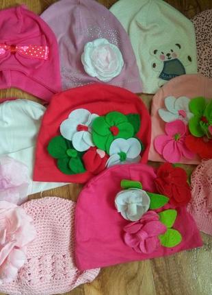 Шапочки дівчаткам весна-літо-осінь. на вік 0-6 років.