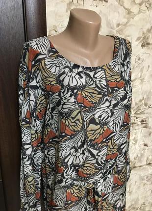 Роскошная шёлковая блуза,оверсайз с поясом в принт бабочки filippa k2 фото