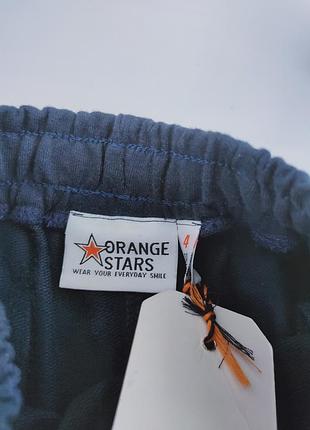 Шорты для мальчика синие трикотажные orange stars, 104 см, на 4 года2 фото