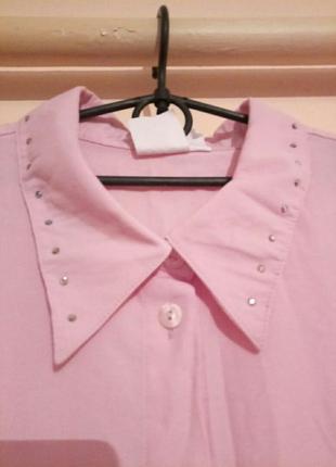 Розовая блузка-рубашка, размер 24/262 фото
