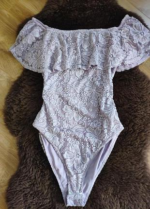 Ажурний боді на плечі new look