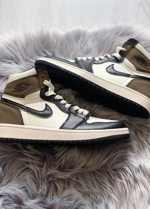 Жіночі кросівки nike air jordan retro 1 dark mocha