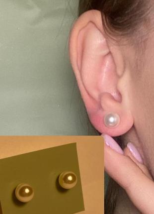 Серьги, гвоздики, жемчужина, пусеты