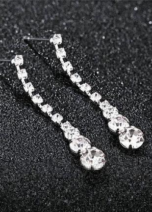 Вечерний набор серьги серебро ожерелье, колье вечерний набор5 фото