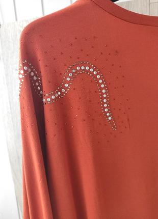 Джемпер свитшот оверсайз женский трикотажная блуза футболка с длинным рукавом туника7 фото