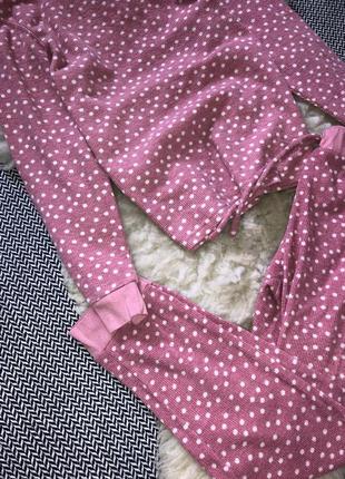 Пижама горох флисовая велюровая манжеты домашний костюм2 фото
