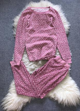 Пижама горох флисовая велюровая манжеты домашний костюм3 фото
