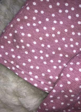 Пижама горох флисовая велюровая манжеты домашний костюм4 фото