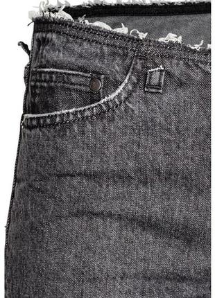 Укорочені широкі з необробленим низом верхом джинси широкі двоколірні2 фото