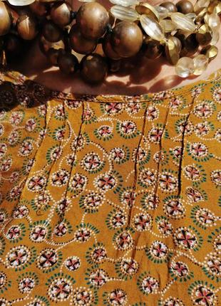 Блуза из вискозы в принт узор цветочек mistral со складками бохо6 фото