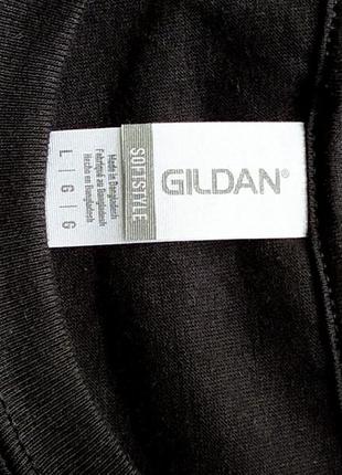 Мужская чёрная футболка базовая классическая однотонная хлопковая gildan2 фото