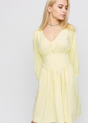 Сукня міні довжини, довгий рукав з манжетам