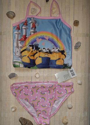 Купальник раздельный топ + бикини с миньонами гадкий я