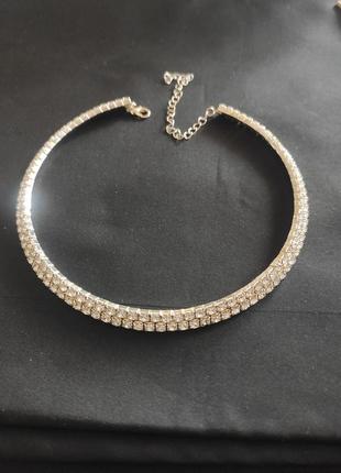 Чокер 2 ряда камней