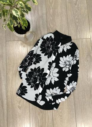 Блуза рубашка  в цветы размер 8-10