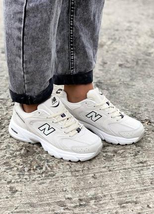 New balance 530 floral ink женские кроссовки нб в бежевом цвете5 фото