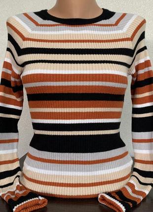 Полосатый трикотажный гольф