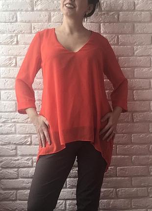 Оранжевая блуза туника