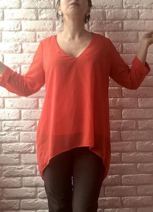 Оранжевая блуза туника3 фото