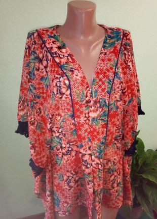 Шифоновая блузка накидка с бахрамой пижамный стиль1 фото