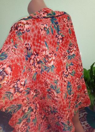 Шифоновая блузка накидка с бахрамой пижамный стиль5 фото