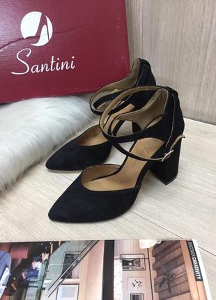 Босоніжки жіночі santini 953589-21 чорні (літо замша натуральна)