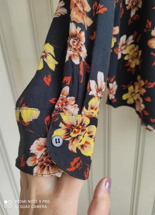 Брендовая натуральная блуза цветочный принт4 фото