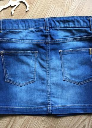 Красивая джинсовая юбка на девочку 11-12 лет, zara зара5 фото