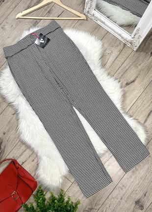 Штани в принт гусяча лапка з биркою