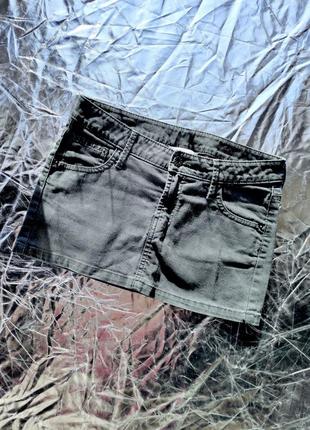 Чёрная джинсовая мини юбка h&m