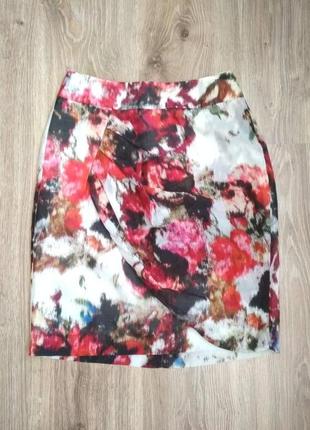 Хлопковая шелковая юбка от hugo boss, хлопок+шелк4 фото