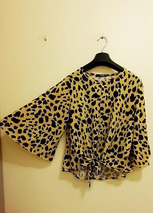 Нарядна жовта блуза кофта леопард quiz3 фото